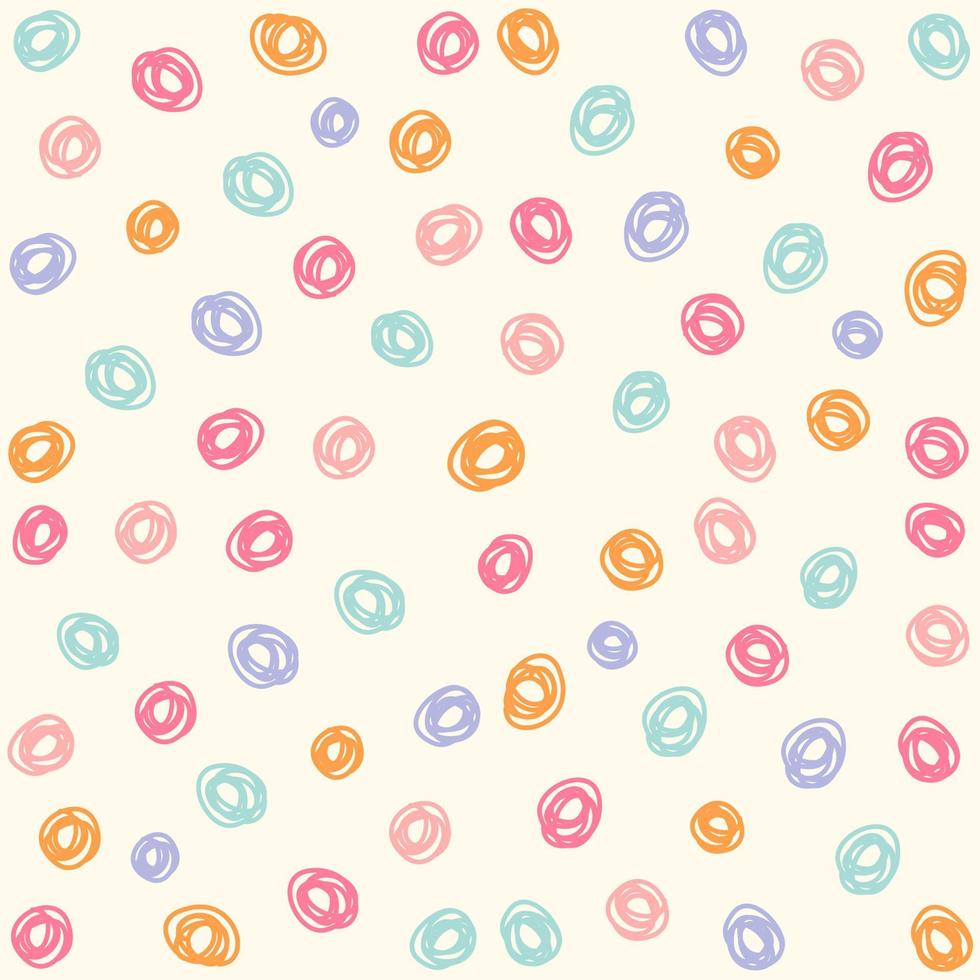 Hand drawn colorful circles seamless pattern vector