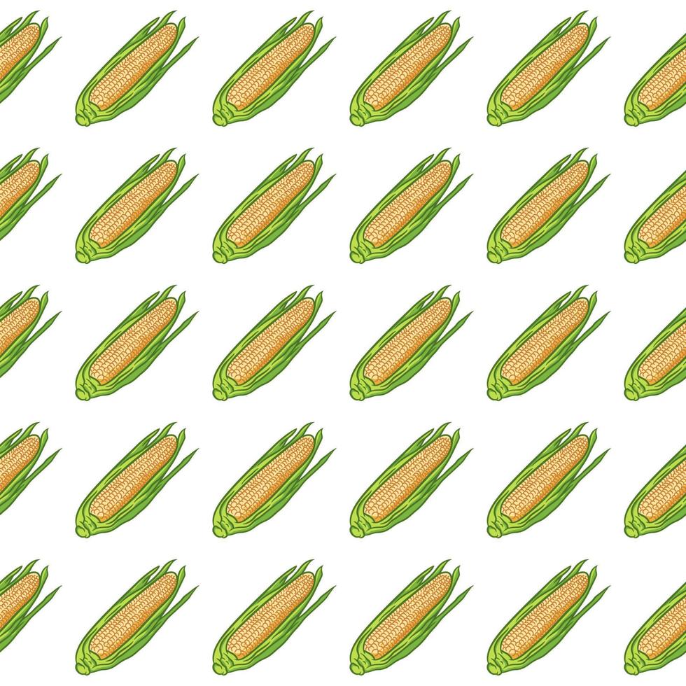 Corn hand drawn vector seamless pattern