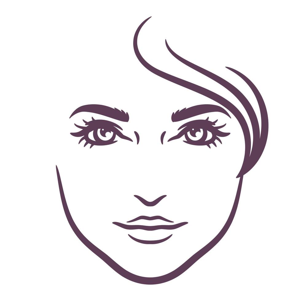 Woman face logo design template vector