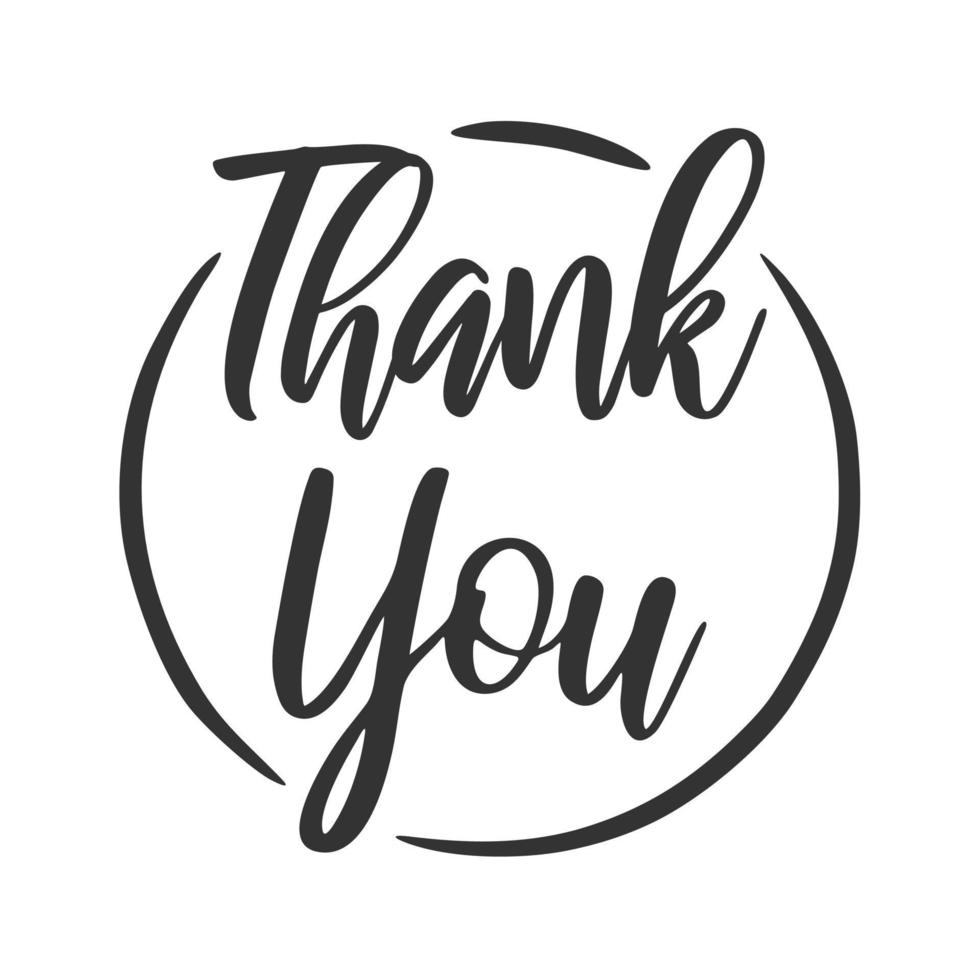 Thank you hand lettering black ink brush calligraphy vector