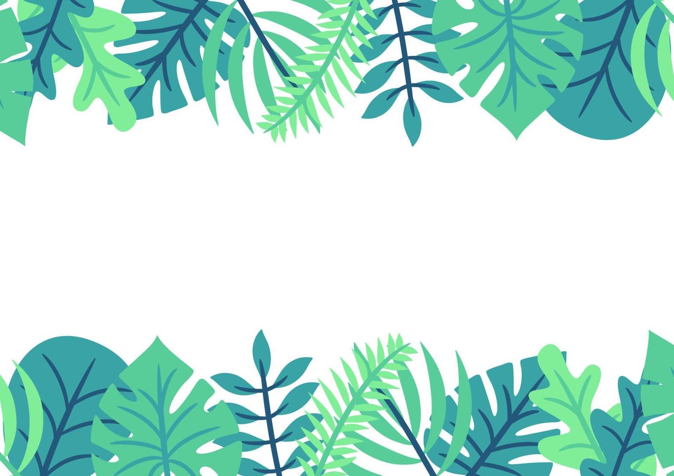 Modern tropical leaves background design vector