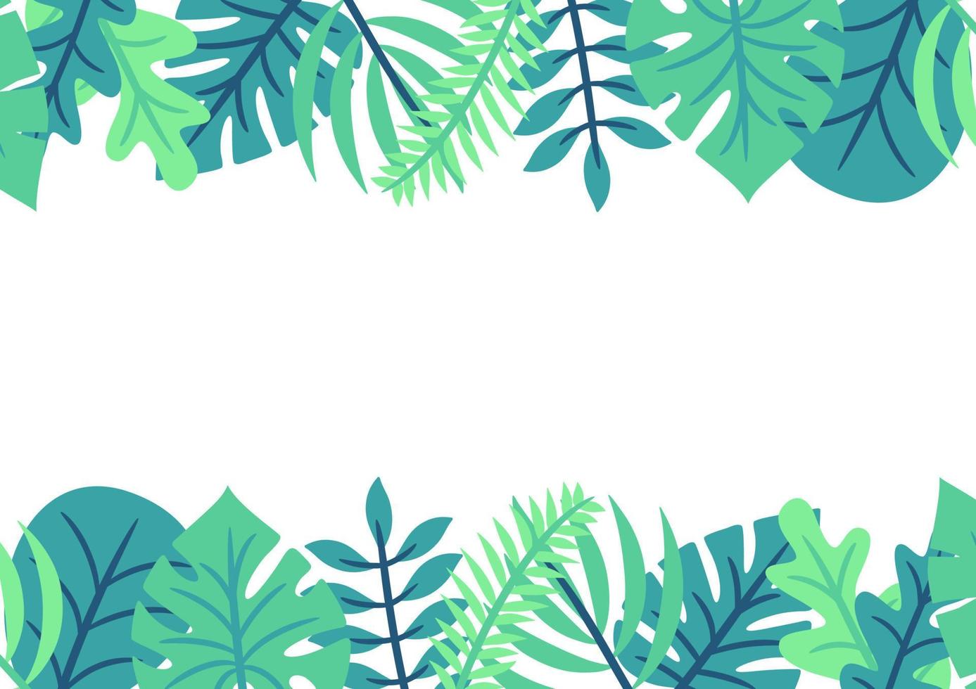 Modern tropical leaves background design vector