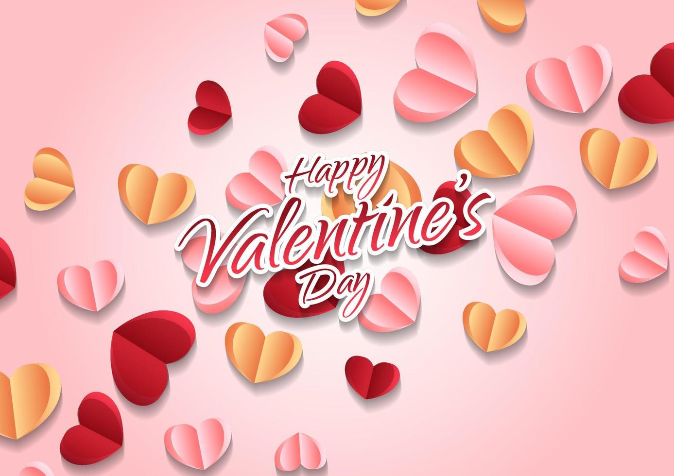 Happy valentine's day heart frame background vector