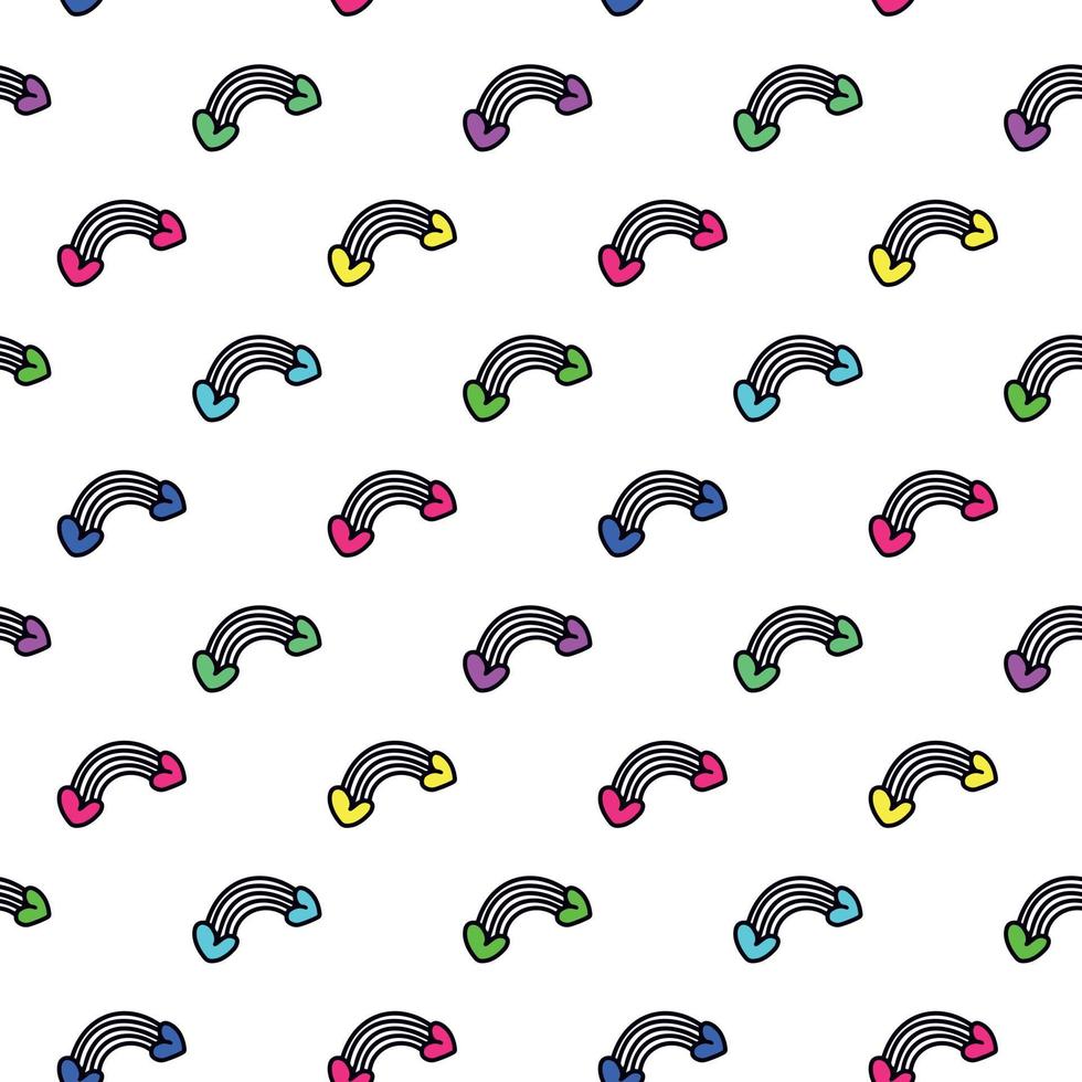 rainbow and hearts pattern. Romantic pattern vector