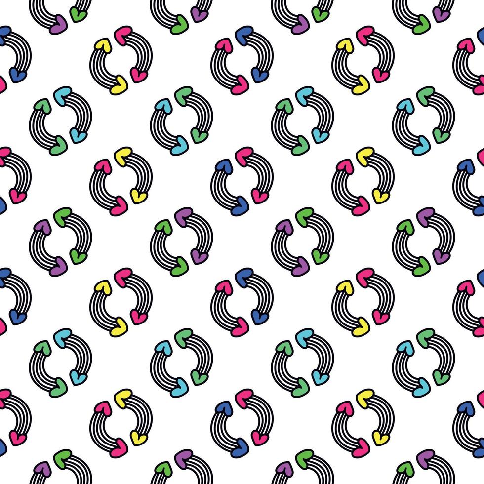 rainbow and hearts pattern. Romantic pattern vector