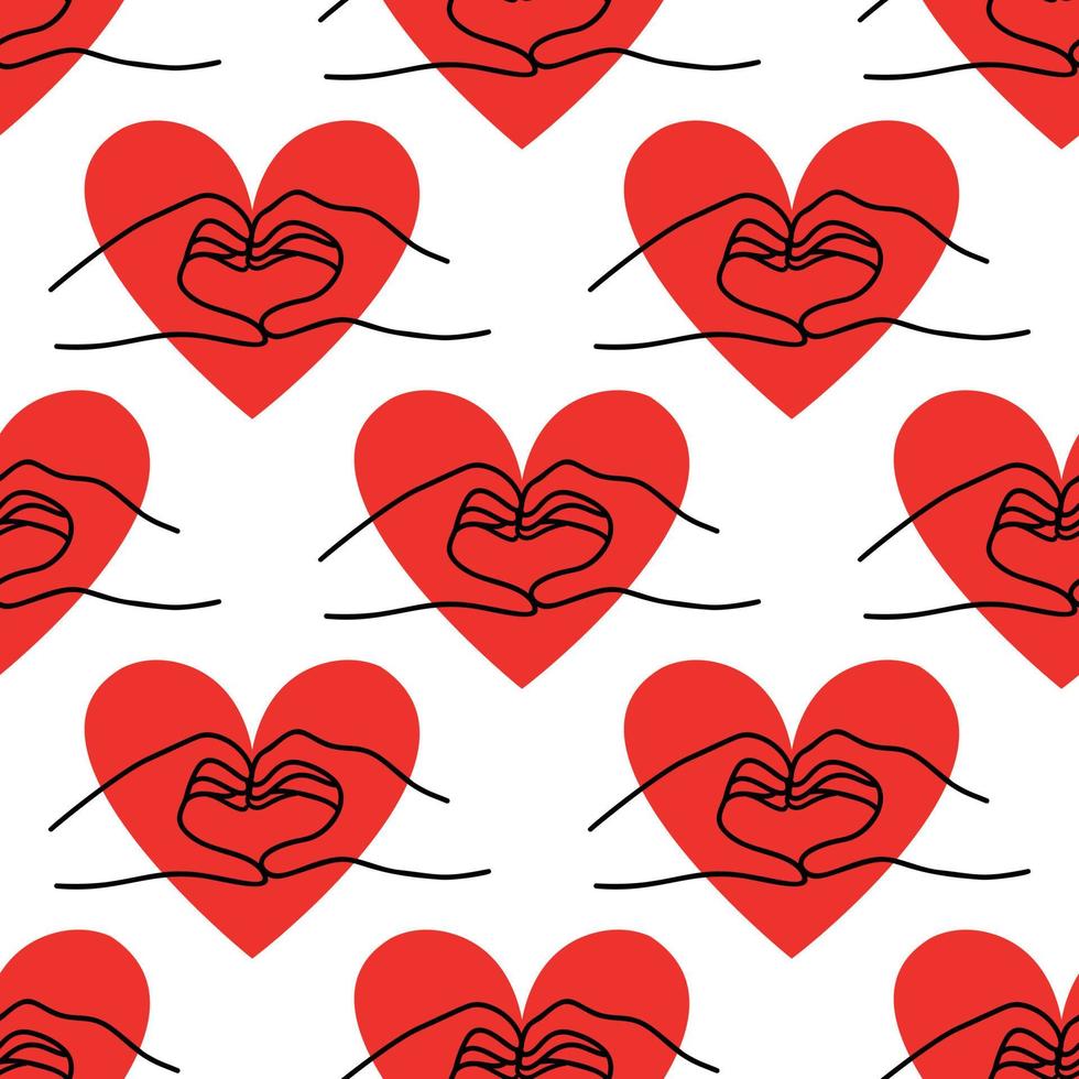 pattern with a heart in the shape of hands.Valentines Day Design vector