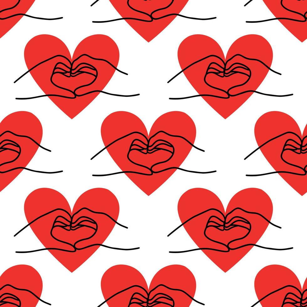 pattern with a heart in the shape of hands.Valentines Day Design vector