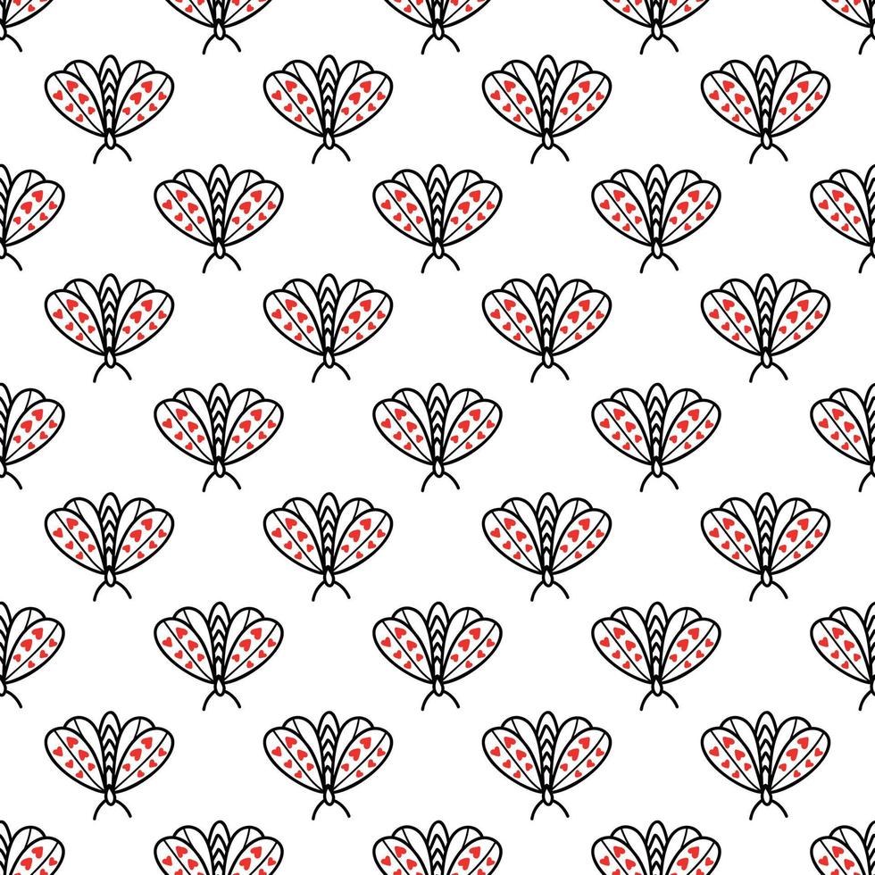 Seamless pattern with butterflies and moths vector