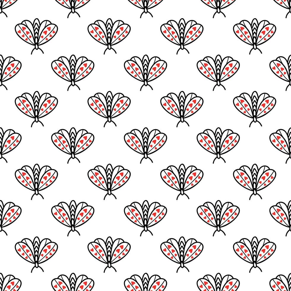 Seamless pattern with butterflies and moths vector
