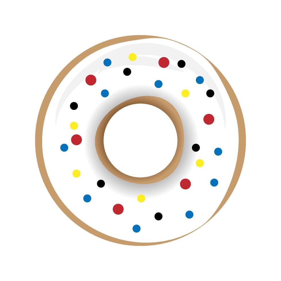 Vanilla donut with sprinkles on top vector design illustration