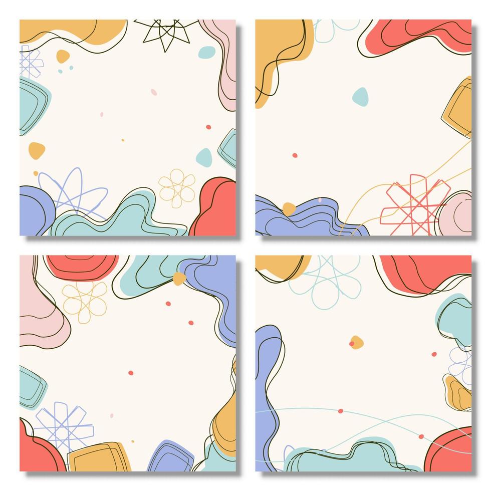 Set of various abstract pastel backgrounds vector