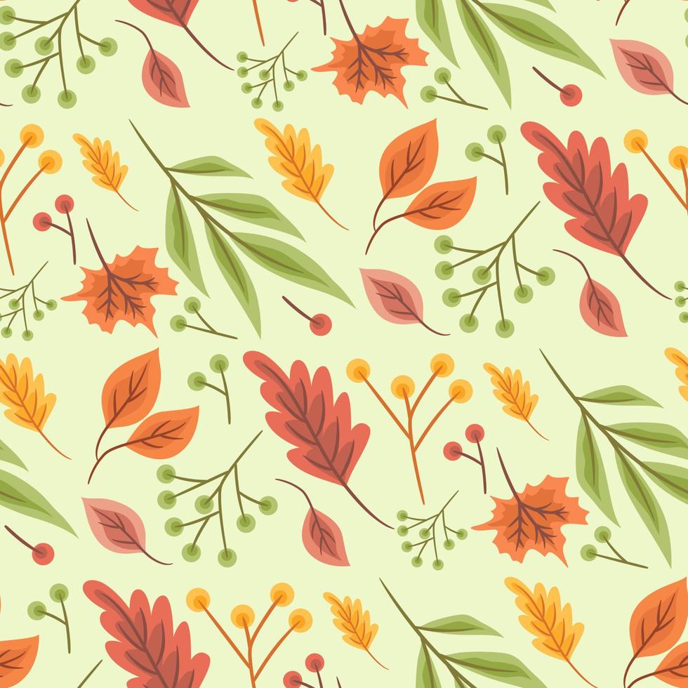 Abstract Floral Seamless Pattern With Autumn Leaves vector