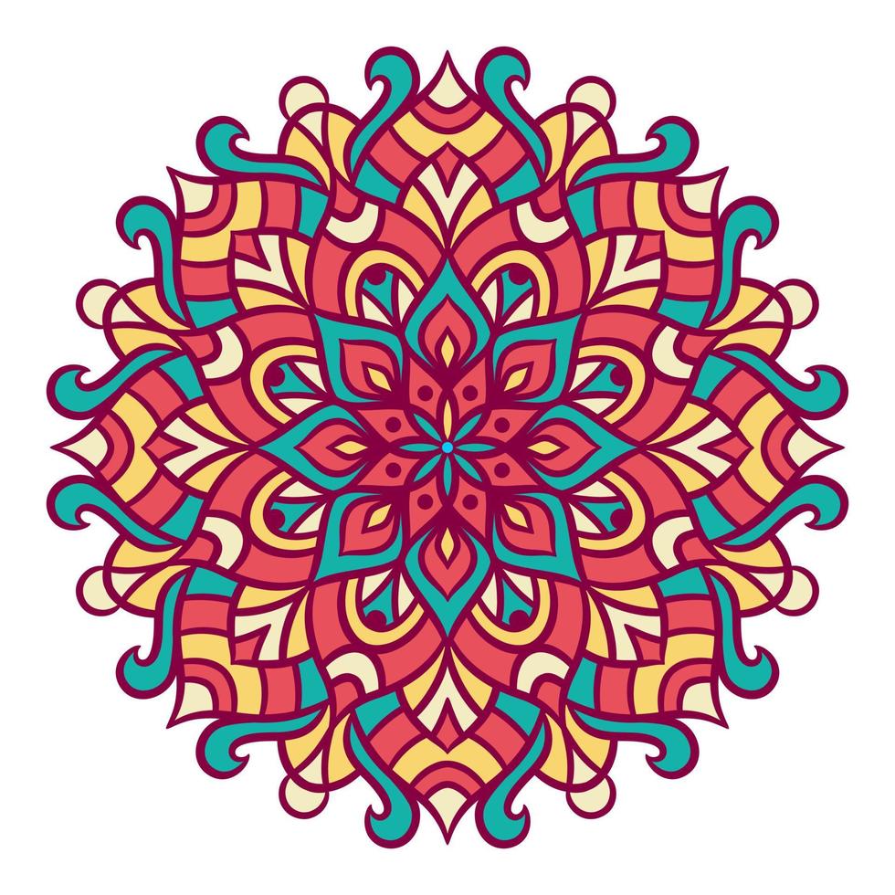 patrón de ornamento redondo de mandala étnico vector