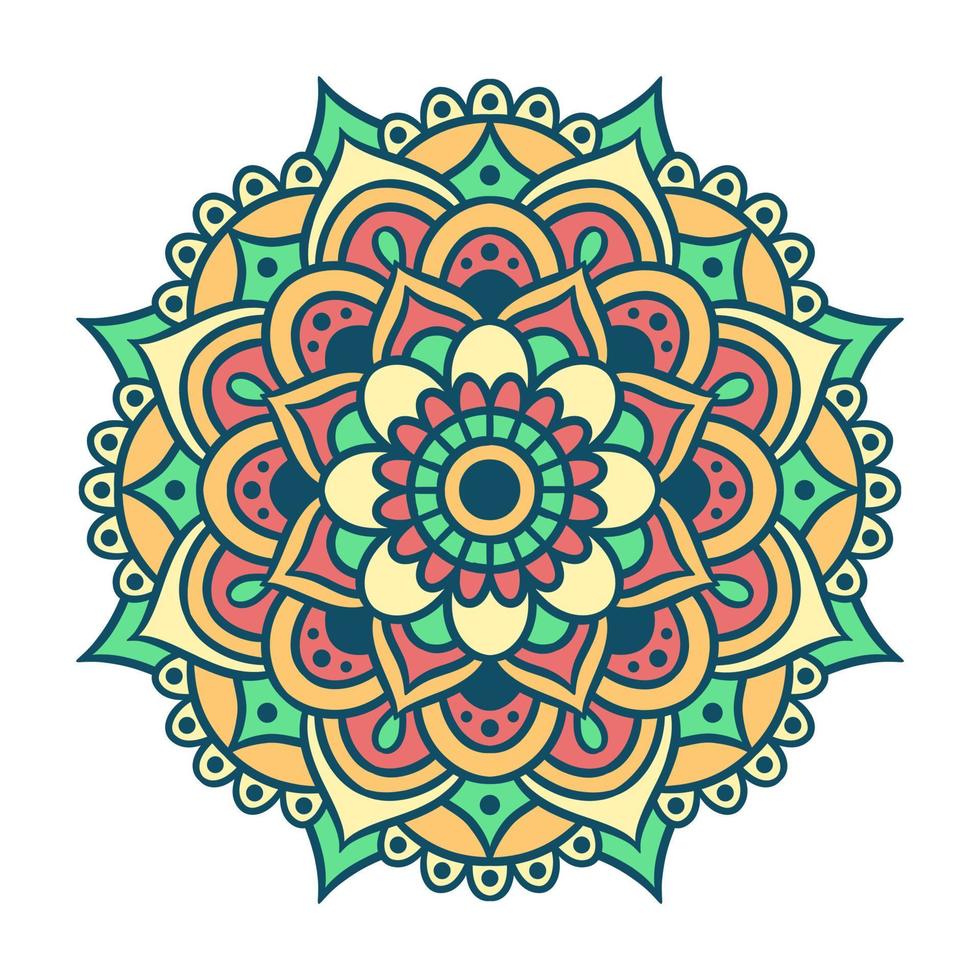 patrón de ornamento redondo de mandala étnico vector