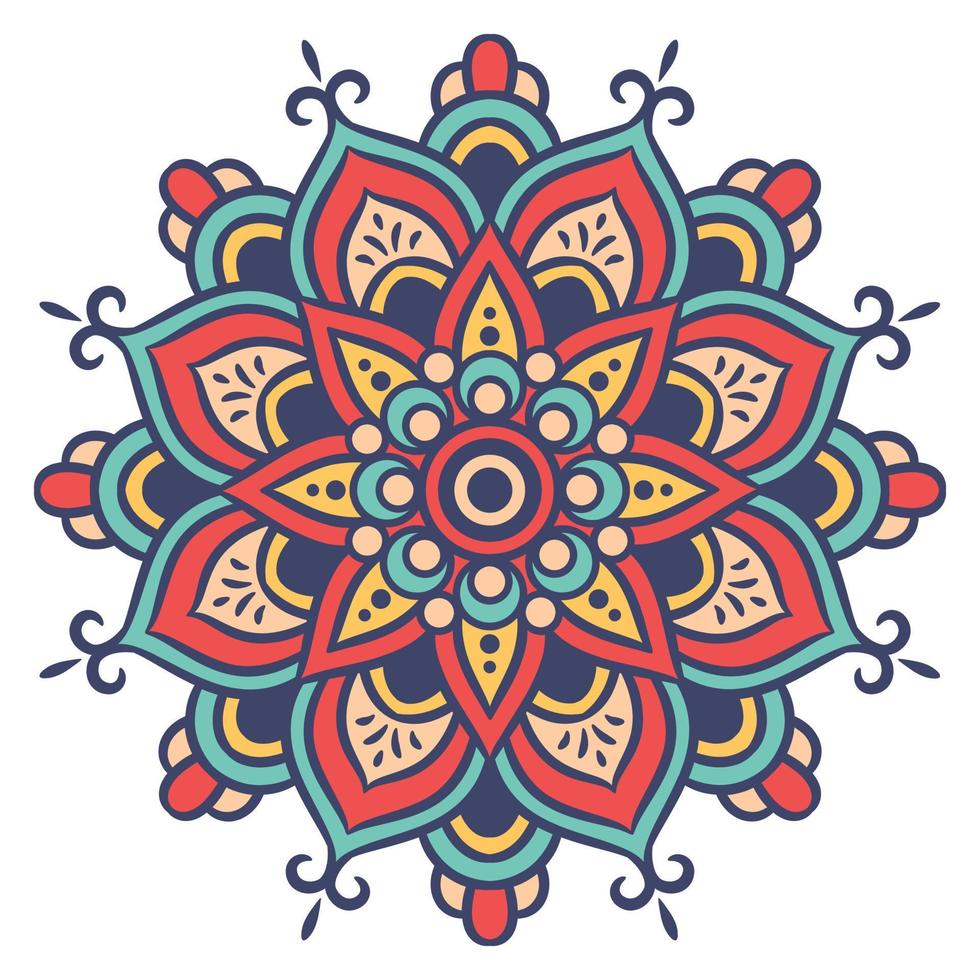 patrón de ornamento redondo de mandala étnico vector