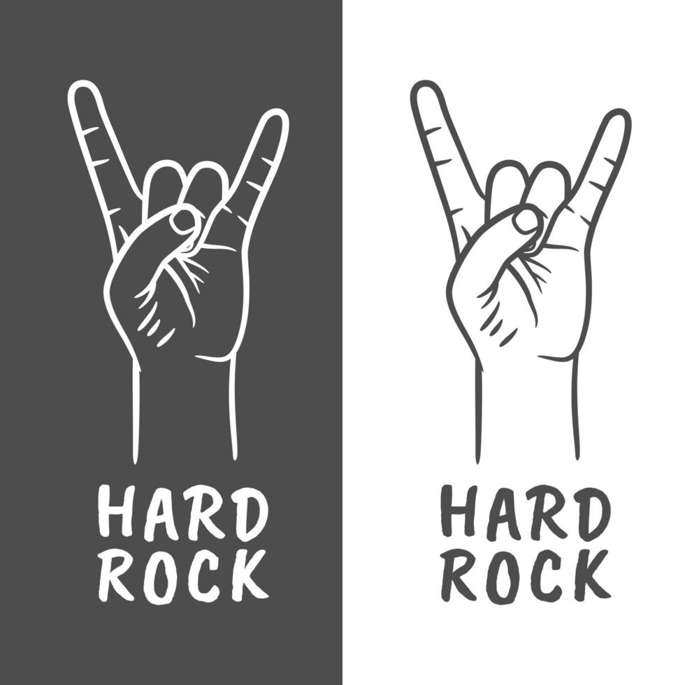 Rock n roll or Heavy metal hand gesture vector