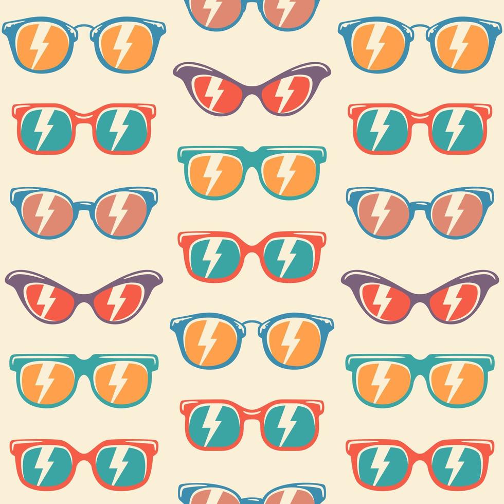 Seamless pattern background sunglasses with color vector