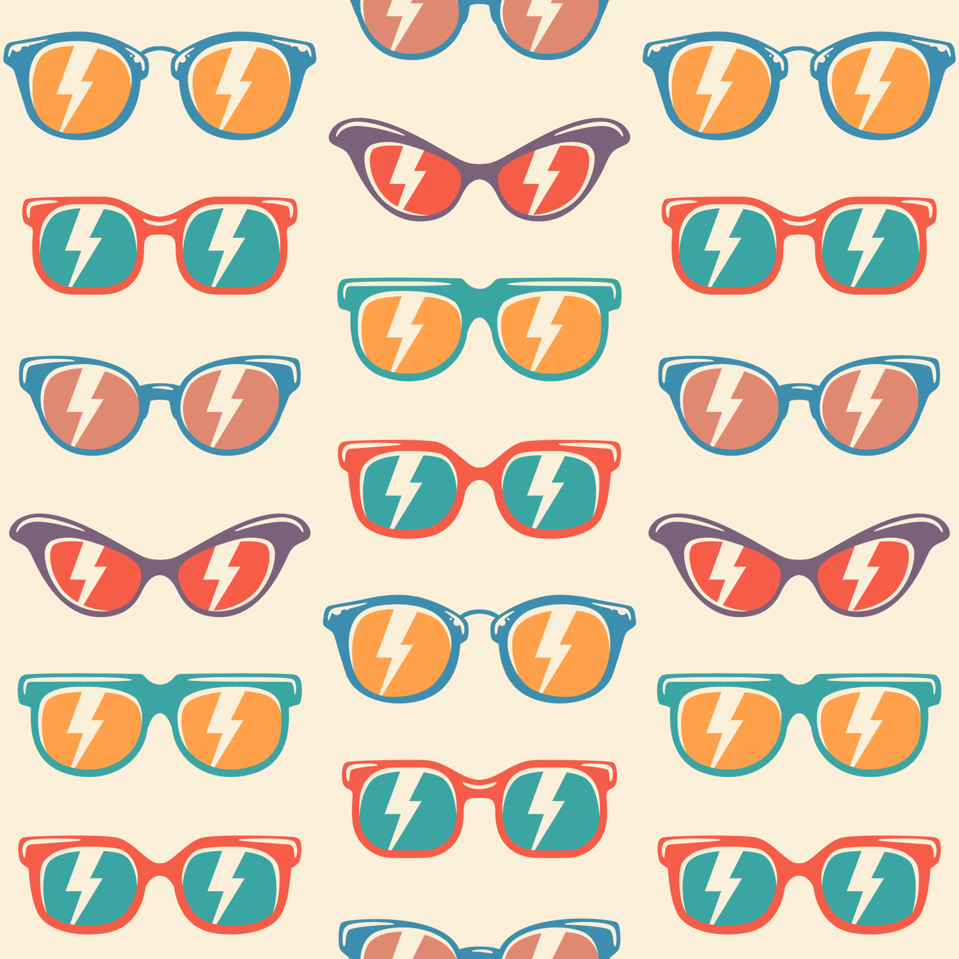 Seamless pattern background sunglasses with color 6033453 Vector Art at