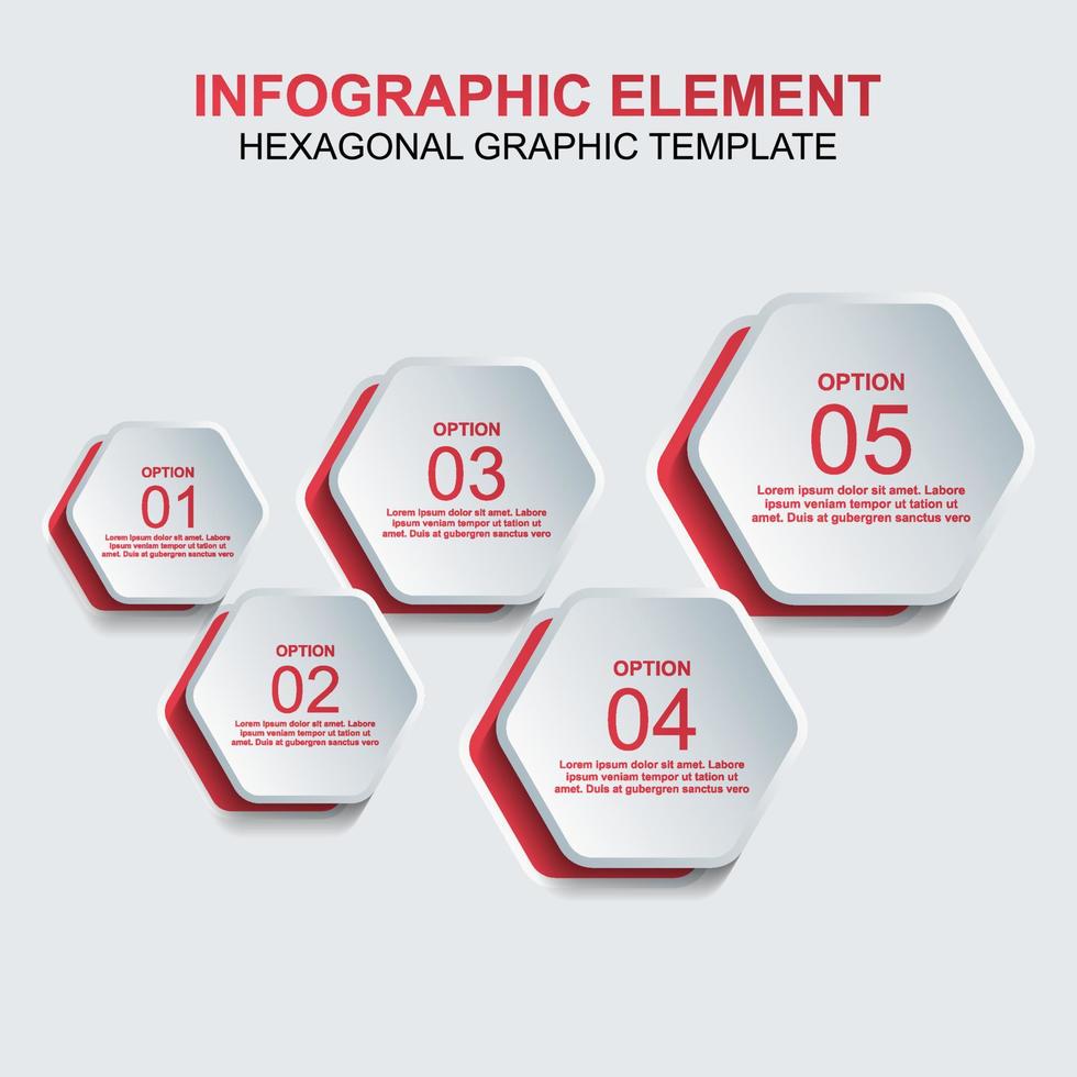 plantilla de vector de elemento infográfico hexagonal