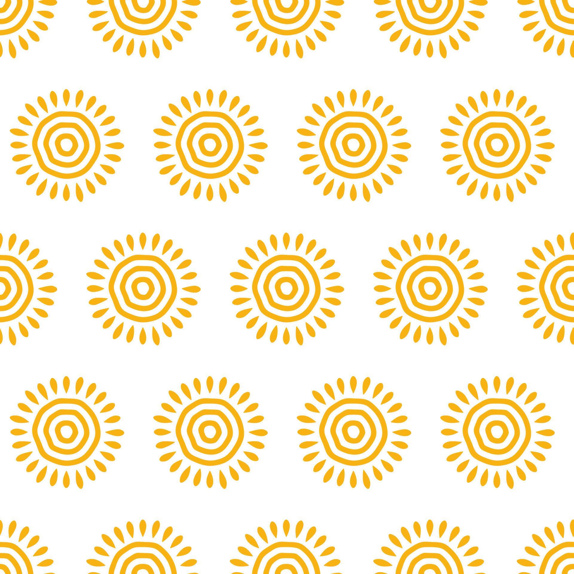 Cute hand drawn sun seamless pattern background 6033475 Vector Art at ...