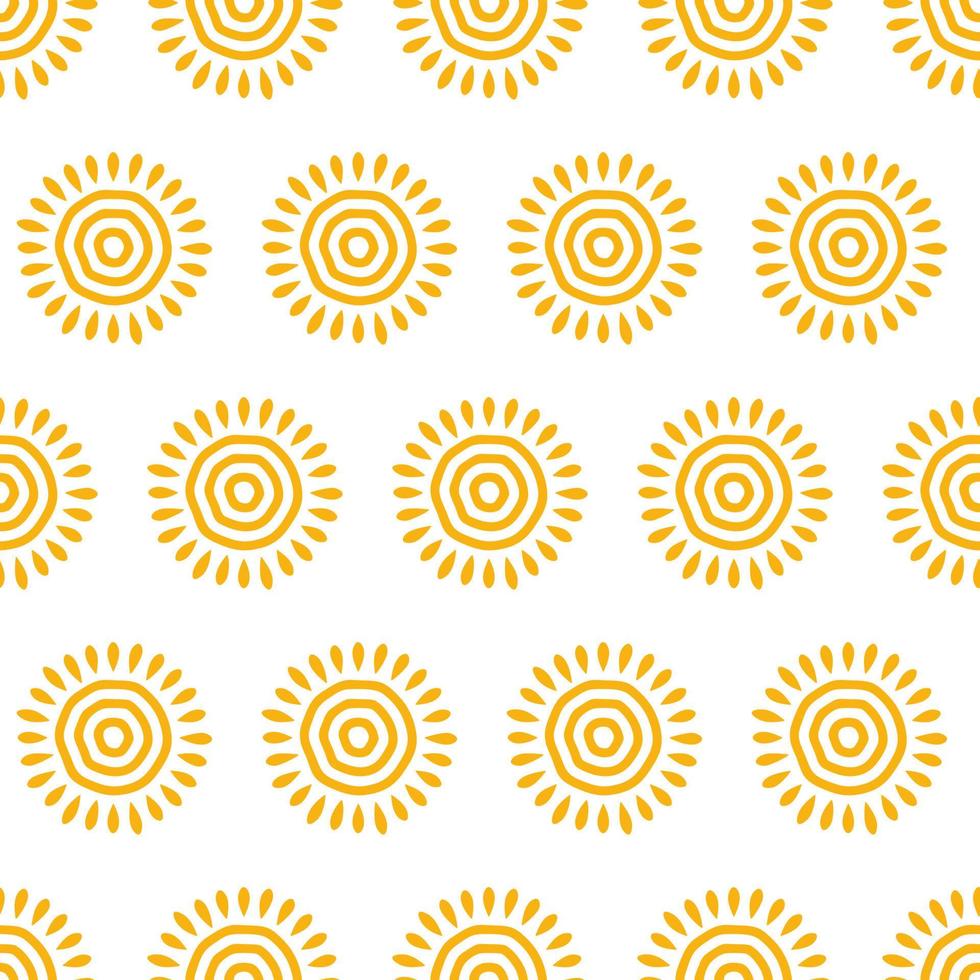 Cute hand drawn sun seamless pattern background 6033475 Vector Art at ...