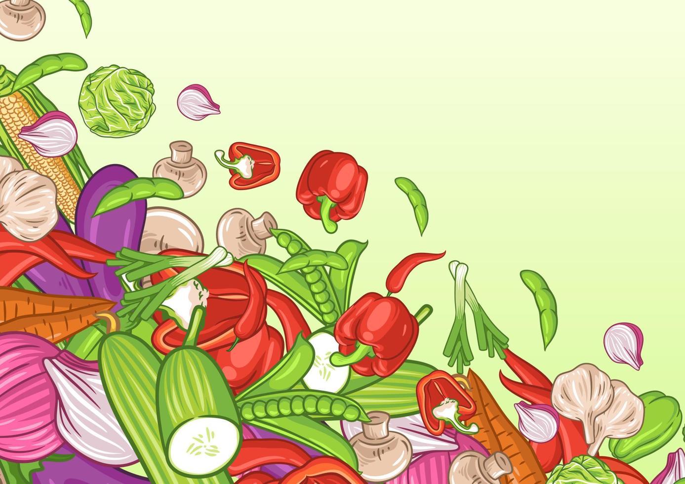 Vegetables background with text space vector