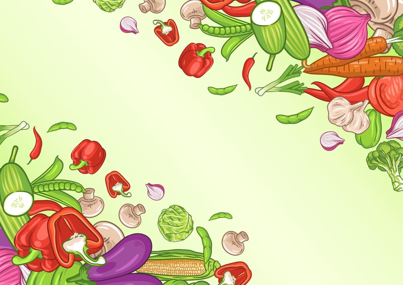 Vegetables background with text space vector