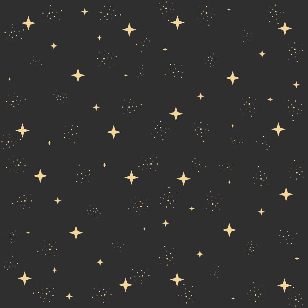 Seamless pattern with night sky and stars vector