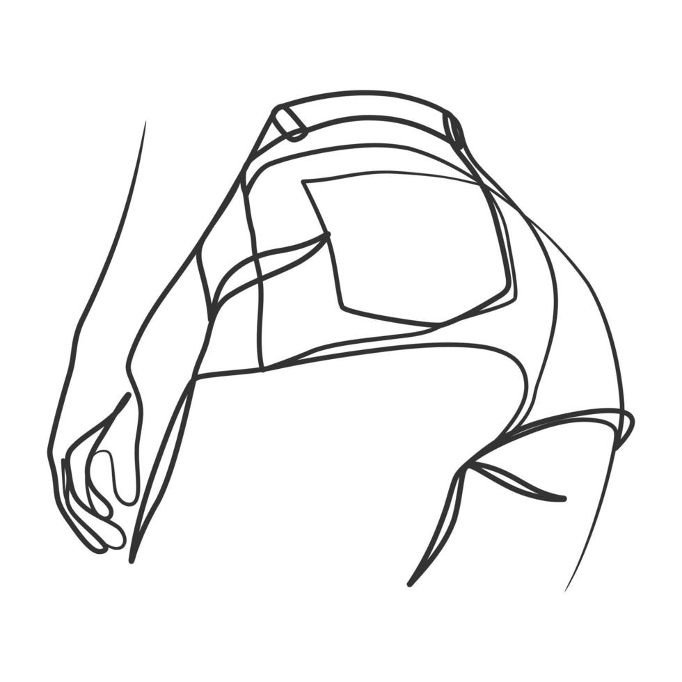 Woman body continuous line art drawing. One line woman portrait vector