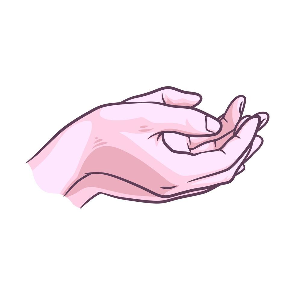 dibujo vectorial de ilustración de manos orando vector