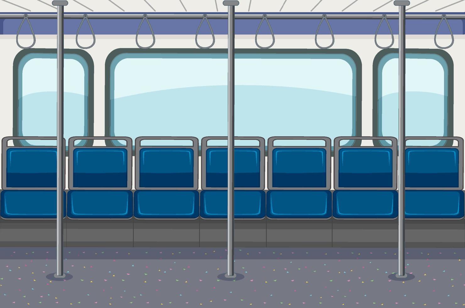 Inside of public transportation with no people vector