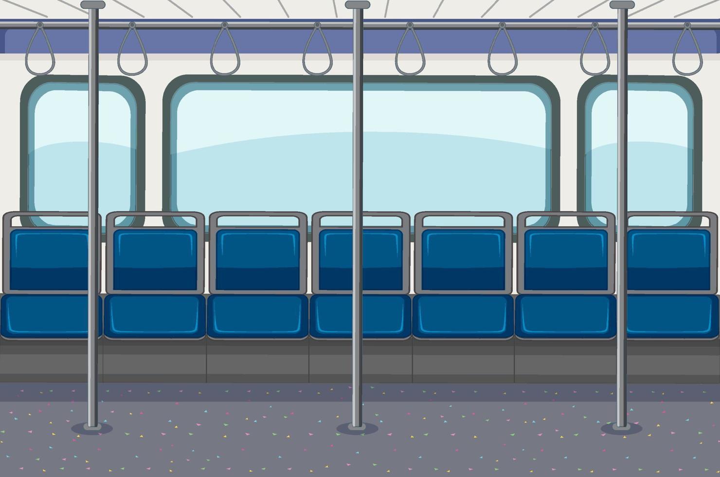 Inside of public transportation with no people vector