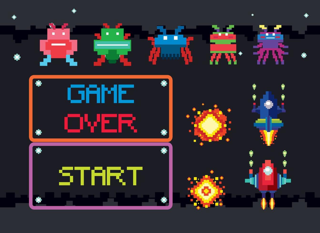 Space game user interface template vector
