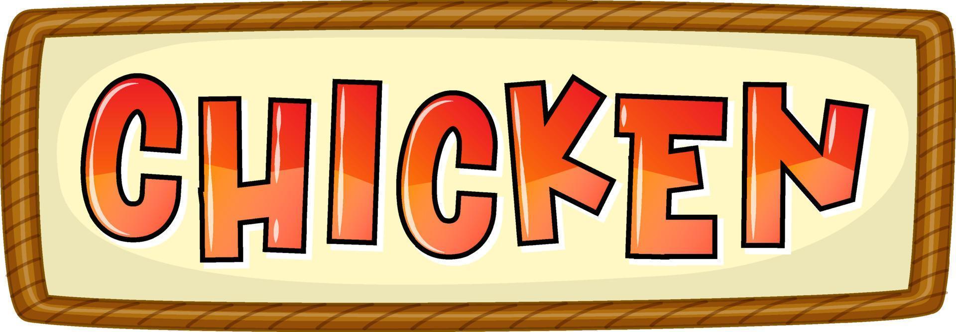 Chicken word banner template vector