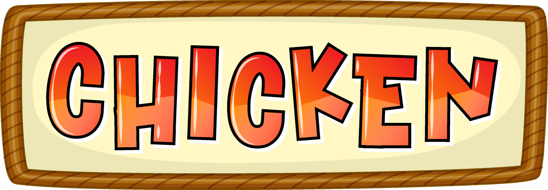 Chicken word banner template 6033719 Vector Art at Vecteezy