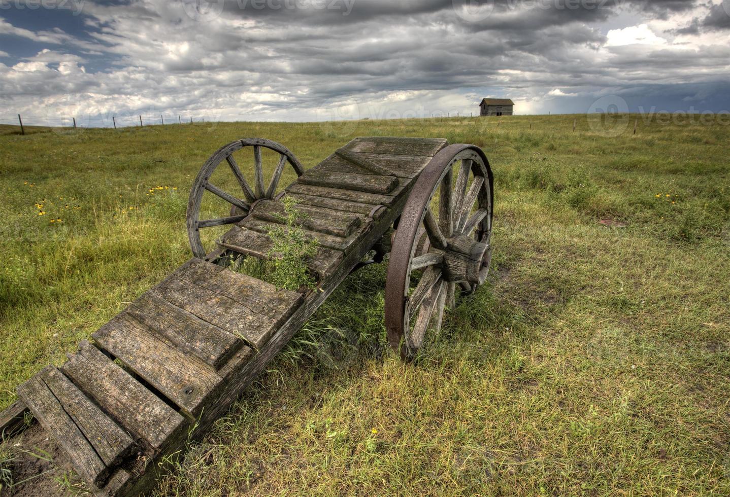 Old Prairie Wheel Cart Saskatchewan photo