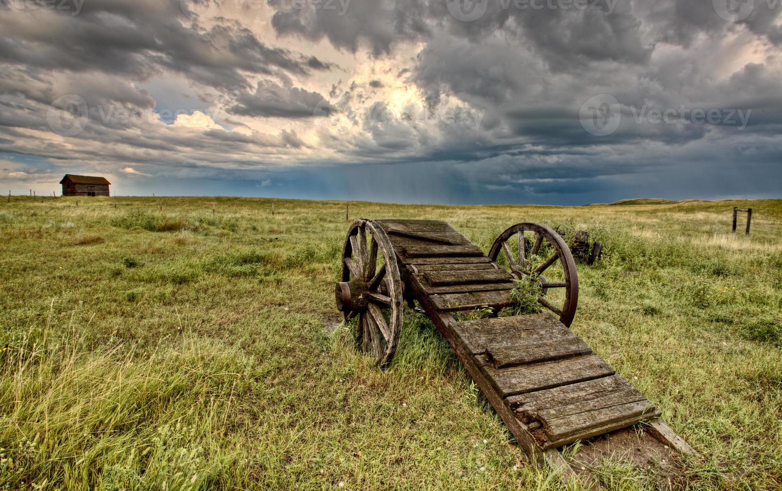 Old Prairie Wheel Cart Saskatchewan photo