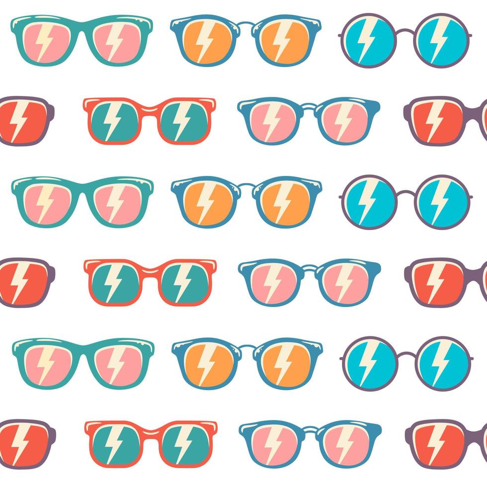 Seamless pattern background sunglasses with color vector