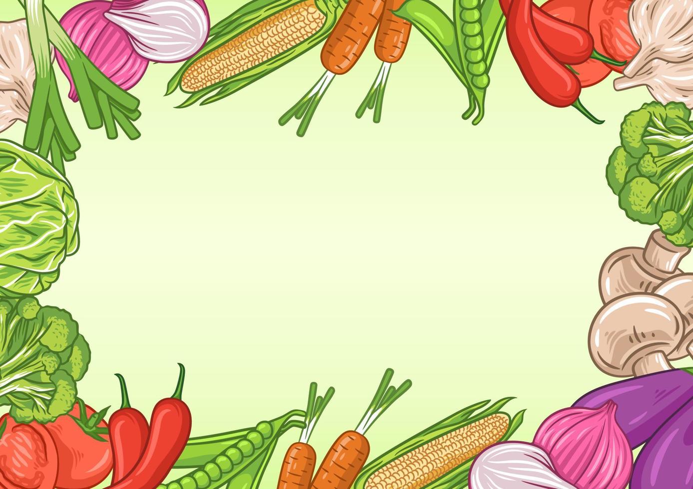 fondo de verduras con espacio de texto vector