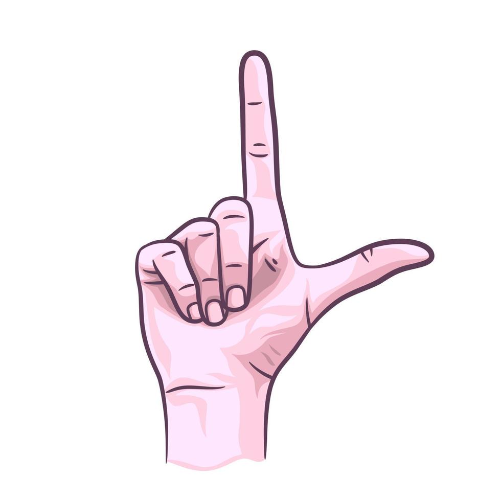 Loser sign hand gesture vector illustration