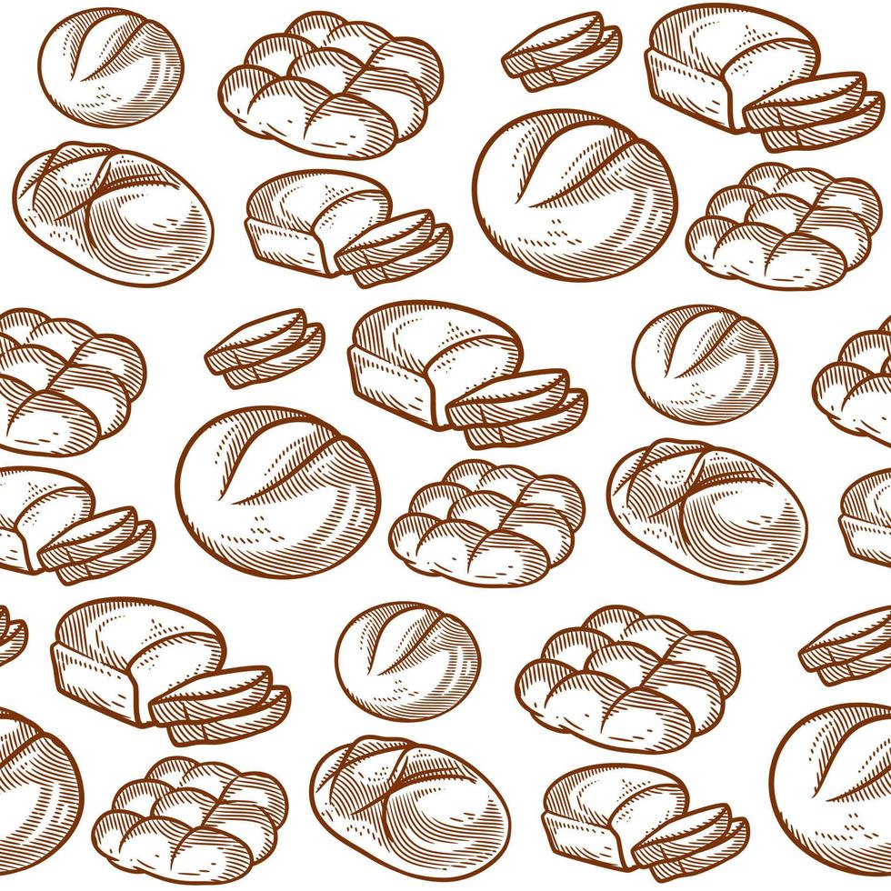patrón sin fisuras de pan y panadería vector