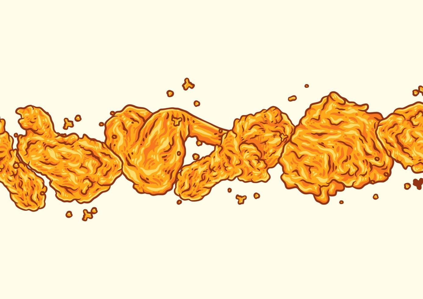 Crispy fried chicken background template vector