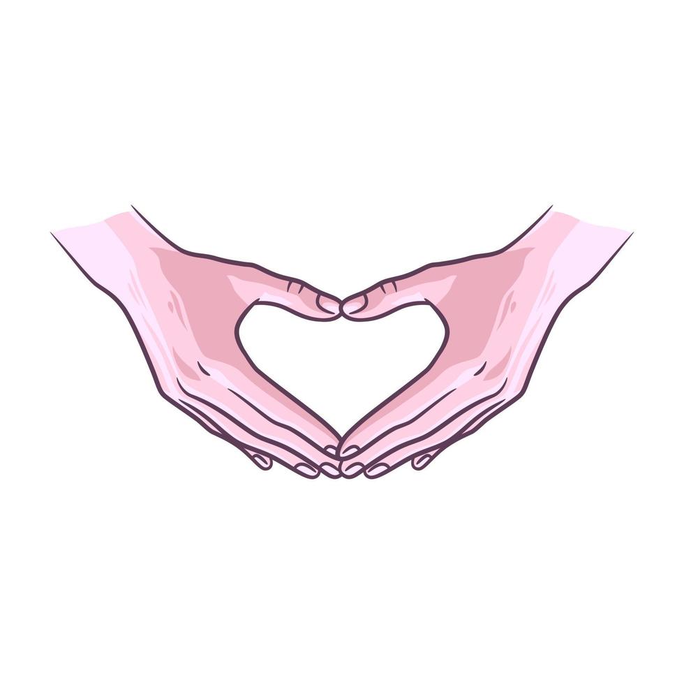 Hand fingers making heart shape vector