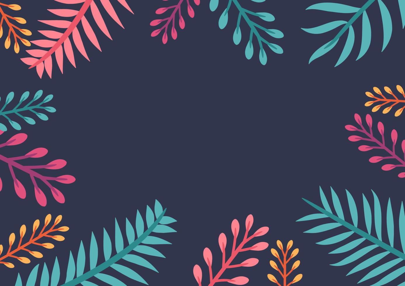 Modern tropical leaves background design vector