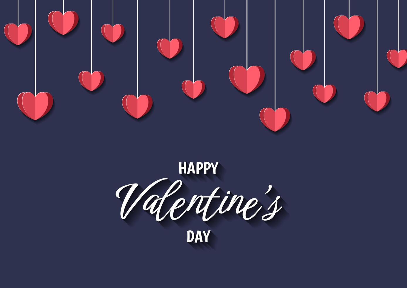 Happy valentine's day heart frame background vector