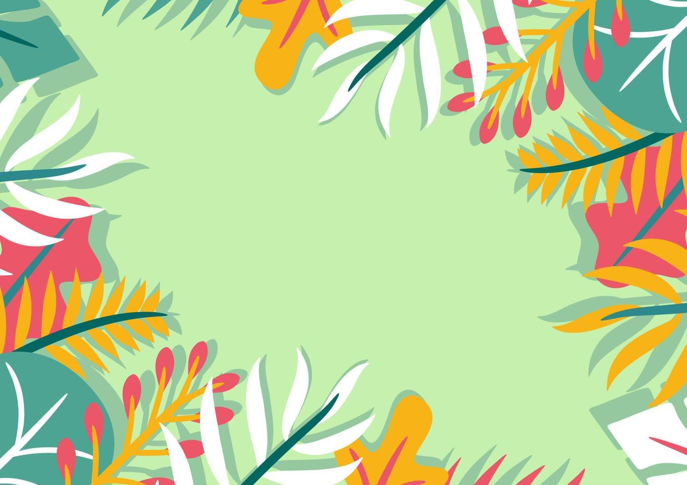 Modern tropical leaves background design vector