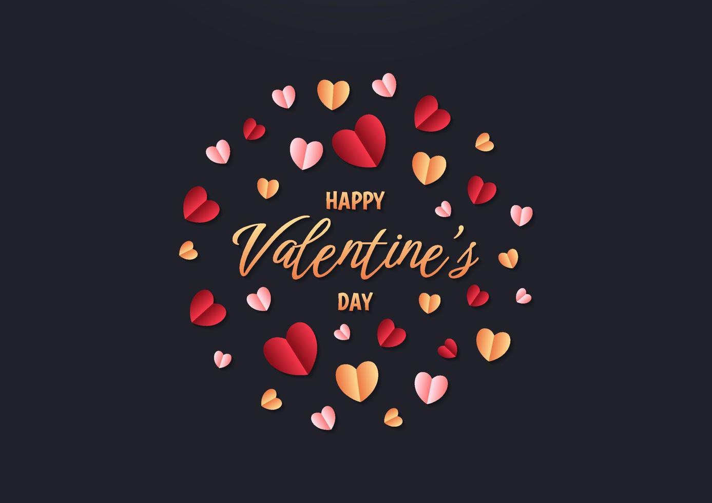 Happy valentine's day heart frame background vector