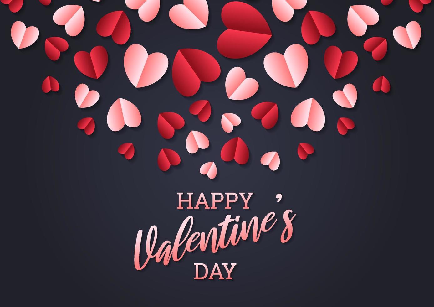 Happy valentine's day heart frame background vector