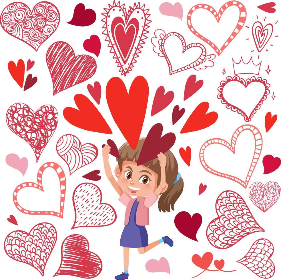 Valentine theme with many hearts vector