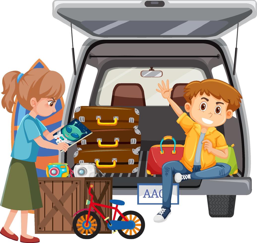 Object for sale at the car boot vector